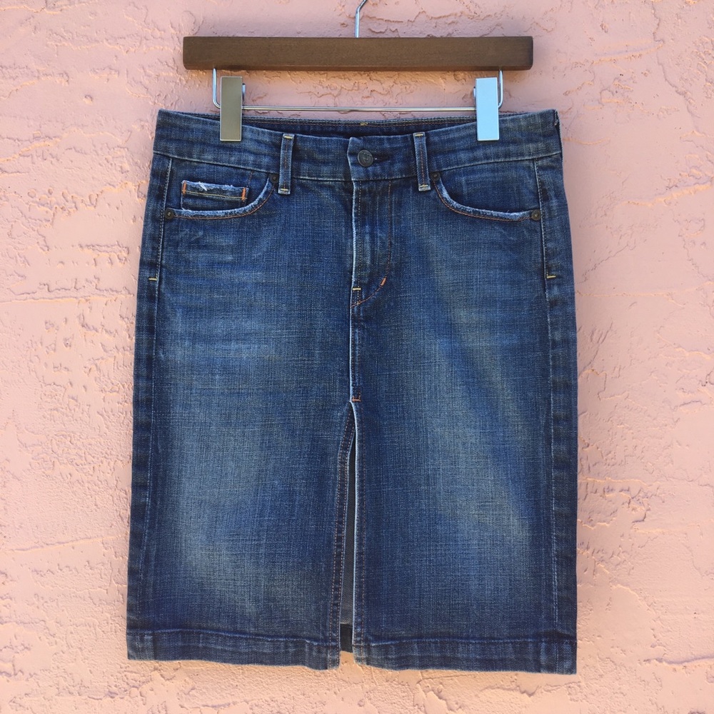 Citizens of Humanity Knee Length Denim Skirt Distressed